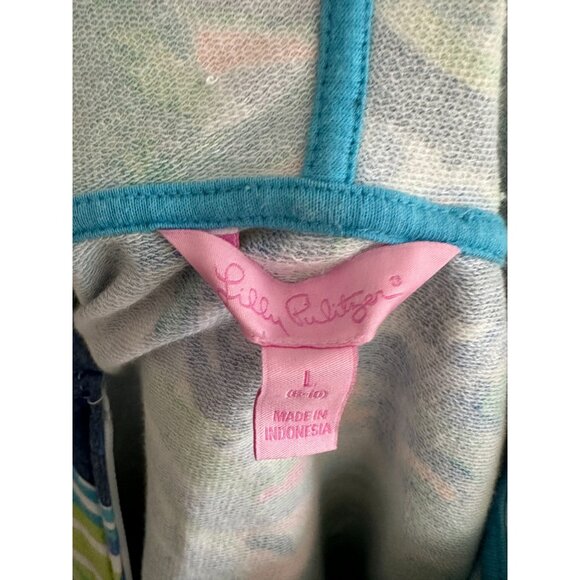 LILLY PULITZER Girl's Tropical Short Sleeve Hoodie Size Large - Picture 8 of 8